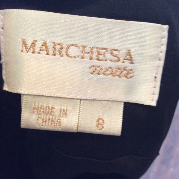Authentic Marchesa Notte black silk blend 8 - Picture 5 of 5